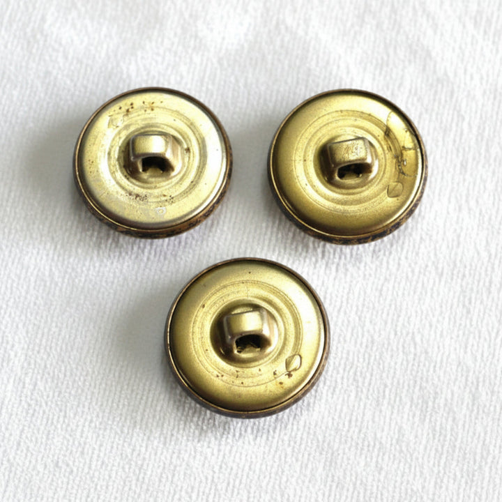 30L Set of Three Victorian Royal Blackheath Golf Society Metal Shank Buttons, 3.4"