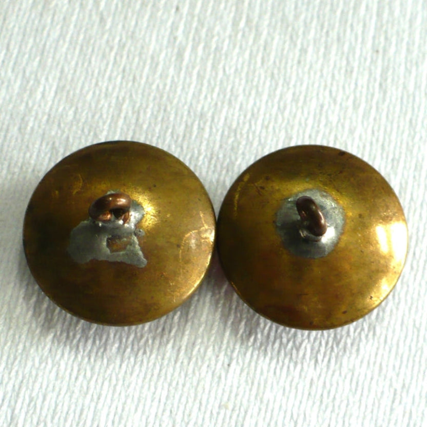 30L Set of Two Genuine Amber Shank Buttons, 3/4"