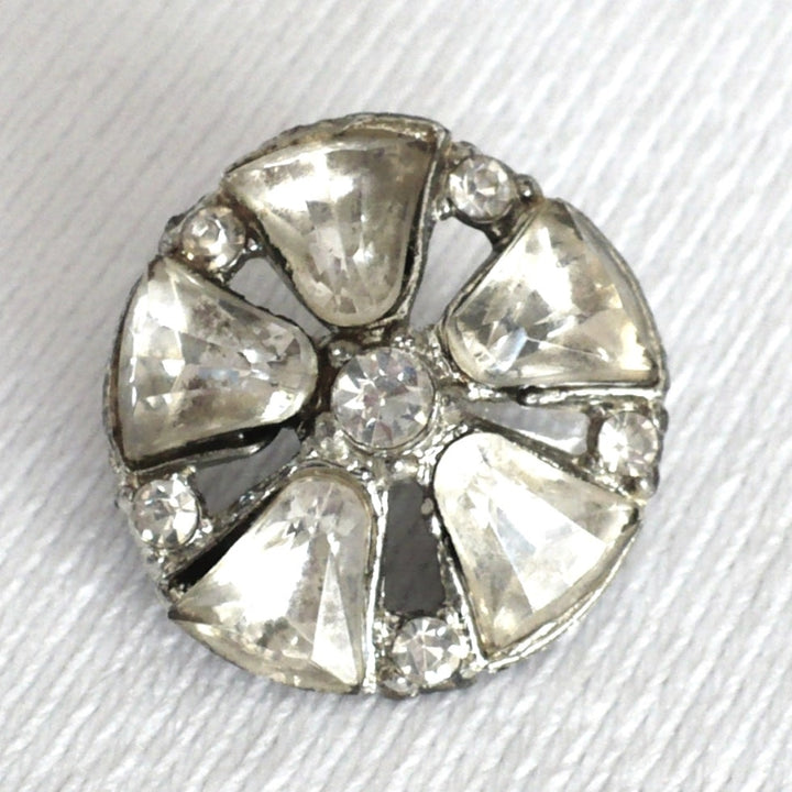 35L One Pot Metal Paste Rhinestones Fancy Shank Button, 7/8"