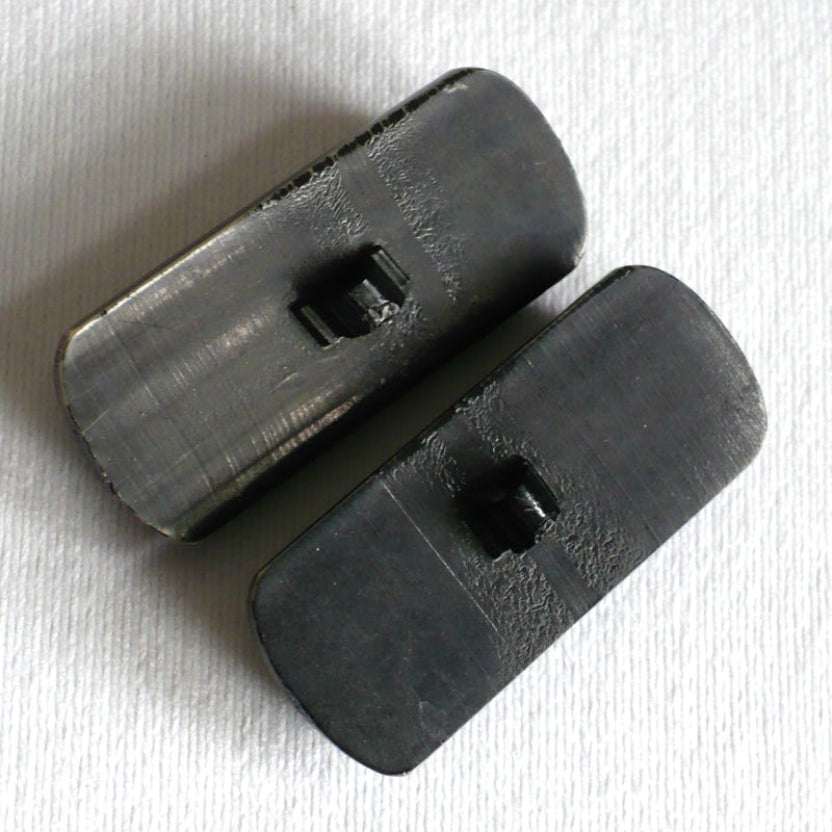 67L Set of Two Black Celluloid Toggle Buttons, 1 3/4"