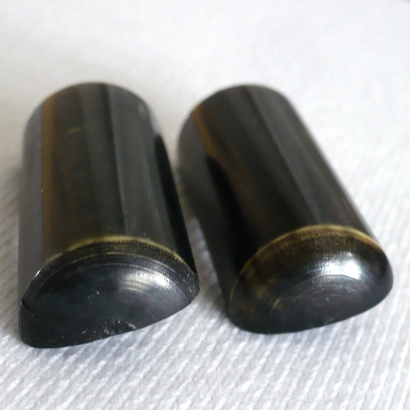 67L Set of Two Black Celluloid Toggle Buttons, 1 3/4"