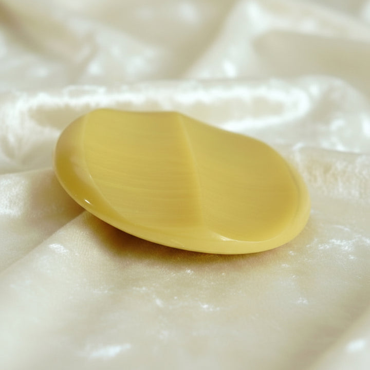 69L Set of Two Mid Century Mustard Yellow Coat Buttons 1 3/4".