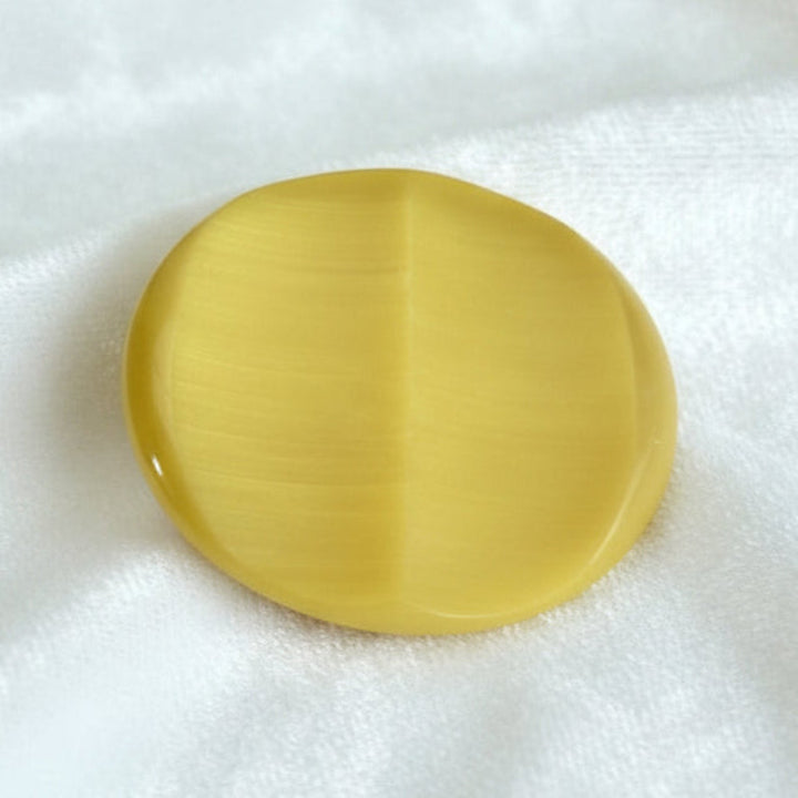 69L Set of Two Mid Century Mustard Yellow Coat Buttons 1 3/4".