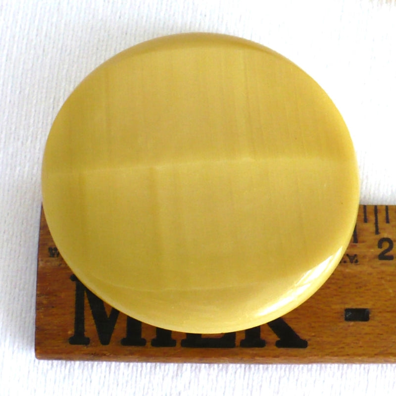 69L Set of Two Mid Century Mustard Yellow Coat Buttons 1 3/4".