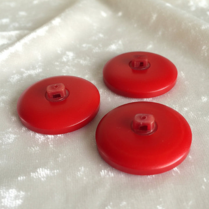 46L Set of Three Red w/Gold Rope Inlay Shank Fashion Buttons, 1 3/16"