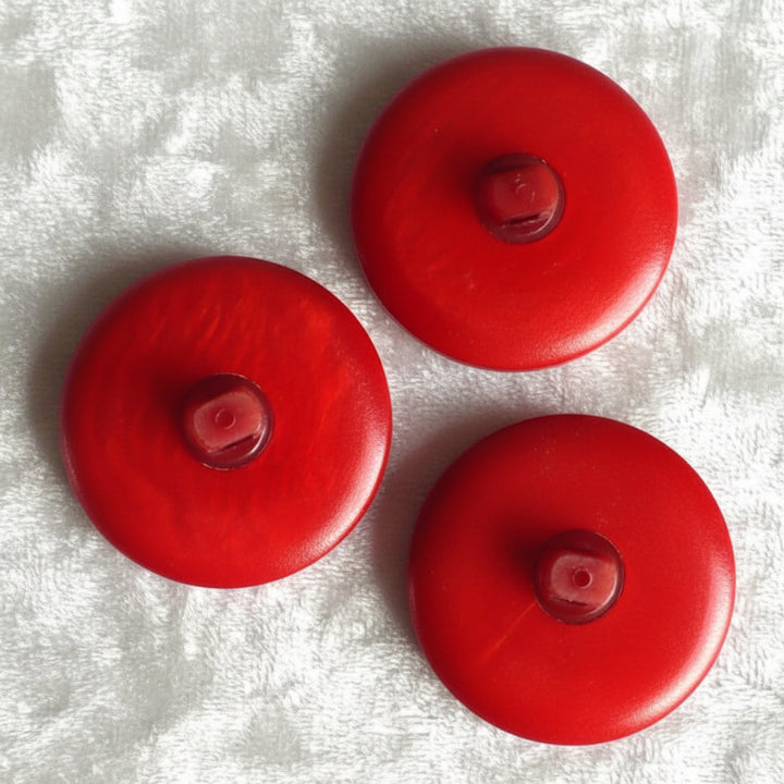 46L Set of Three Red w/Gold Rope Inlay Shank Fashion Buttons, 1 3/16"
