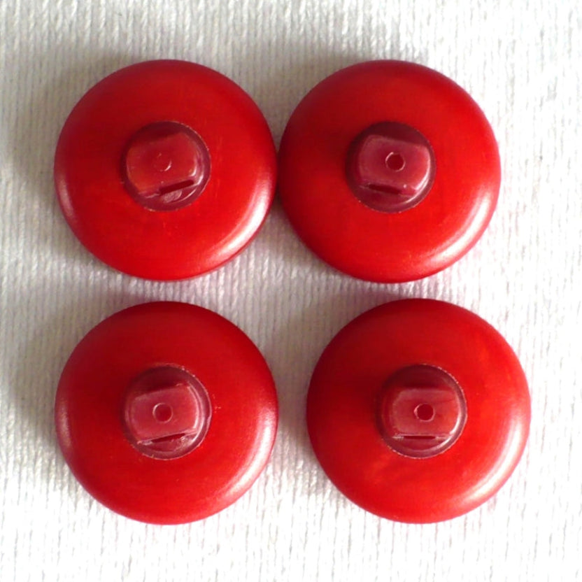 31L Set of Four Red w/Gold Rope Inlay Shank Fashion Buttons, 3/4"