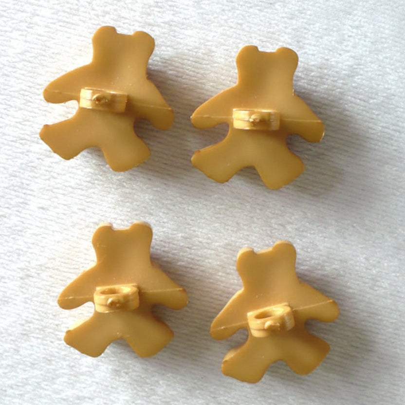 29L Set of Four 1950-60s Teddy Bear Kiddie Novelty Buttons 3/4", backs.