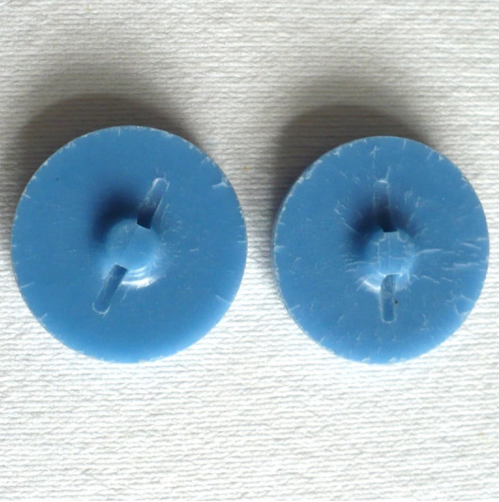 44L Set of Two Blue Casein Shank Buttons, 1".