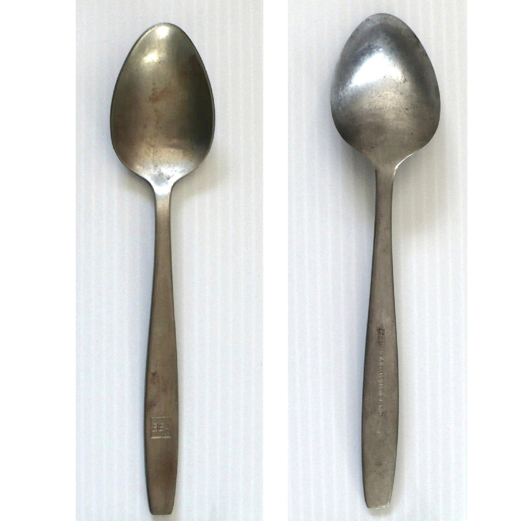Vintage BEA British European Airways Cutlery spoon front and back view.