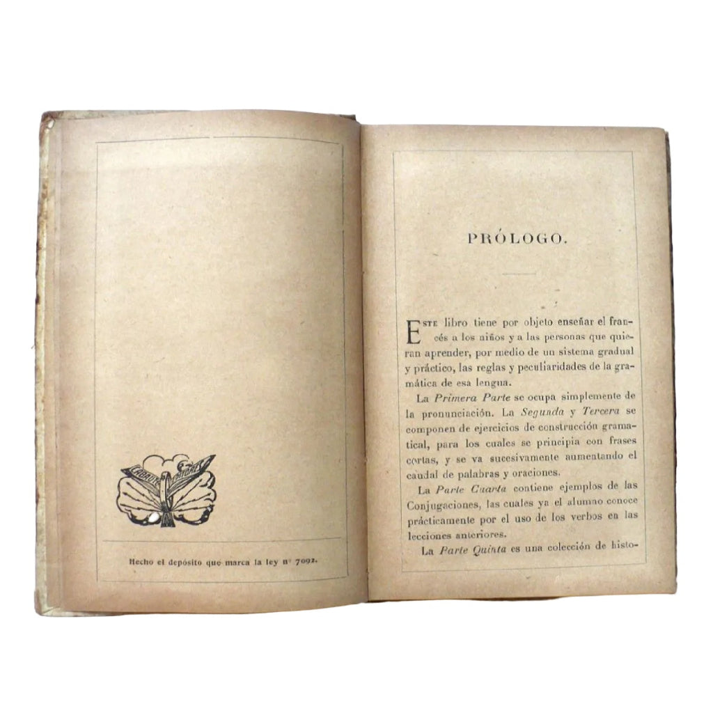 Nociones de Lengua Francesa Para Las Escuelas by Mantilla, 1914.