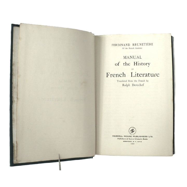 Manual of the History French Literature by Brunetière & Derechef 1970.