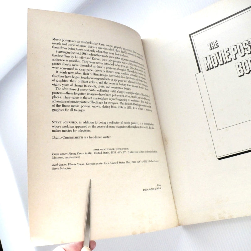  The Movie Poster Book, 1979, First Edition, First Printing, Chierichetti Schapiro.