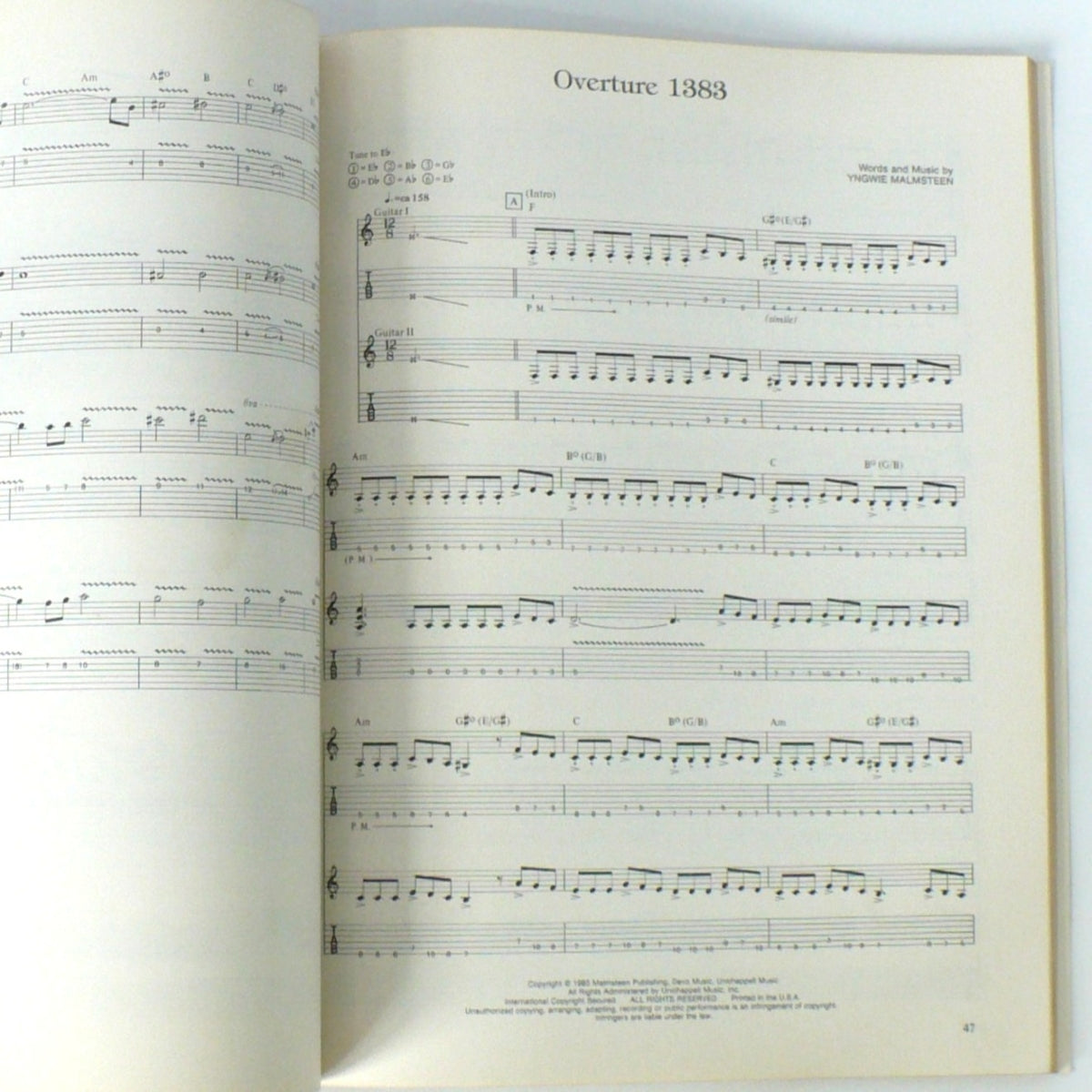 Yngwie Malmsteen Marching Out 1987 1st Ed Guitar Tab Book – Get