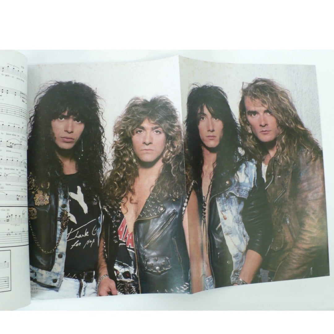 Original full-color fold-out band poster of XYZ intact and attached inside the rare 1990 first edition guitar tab book.