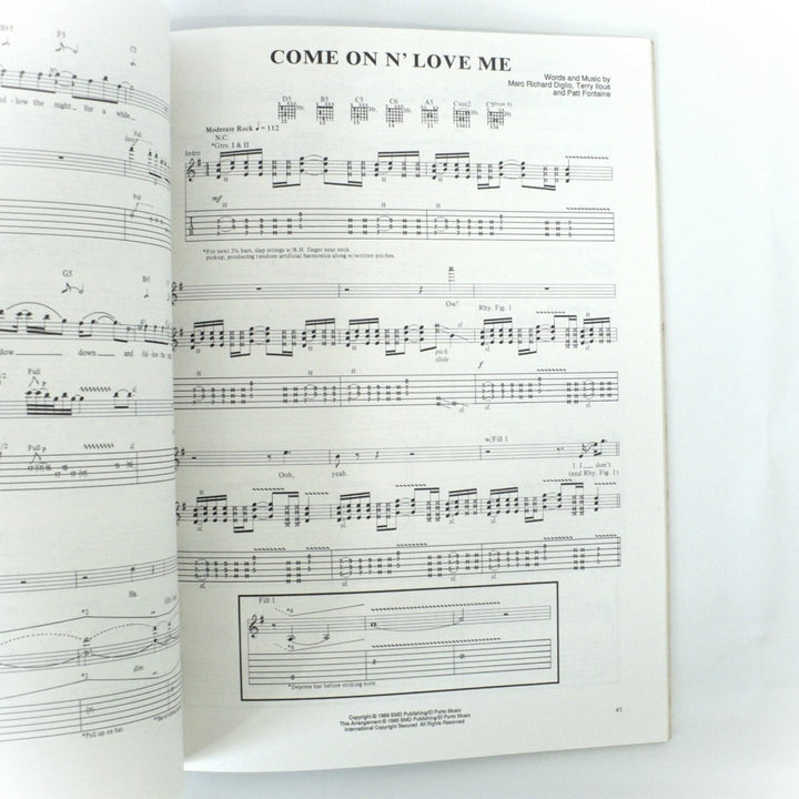 Guitar tablature and notation for 'Come On N' Love Me' from the 1990 XYZ debut album, published by Cherry Lane Music.