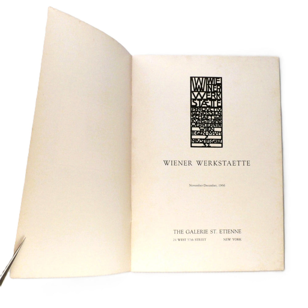 Wiener Werkstätte, 1966, Galerie St. Etienne New York (Vienna Workshops) Booklet.