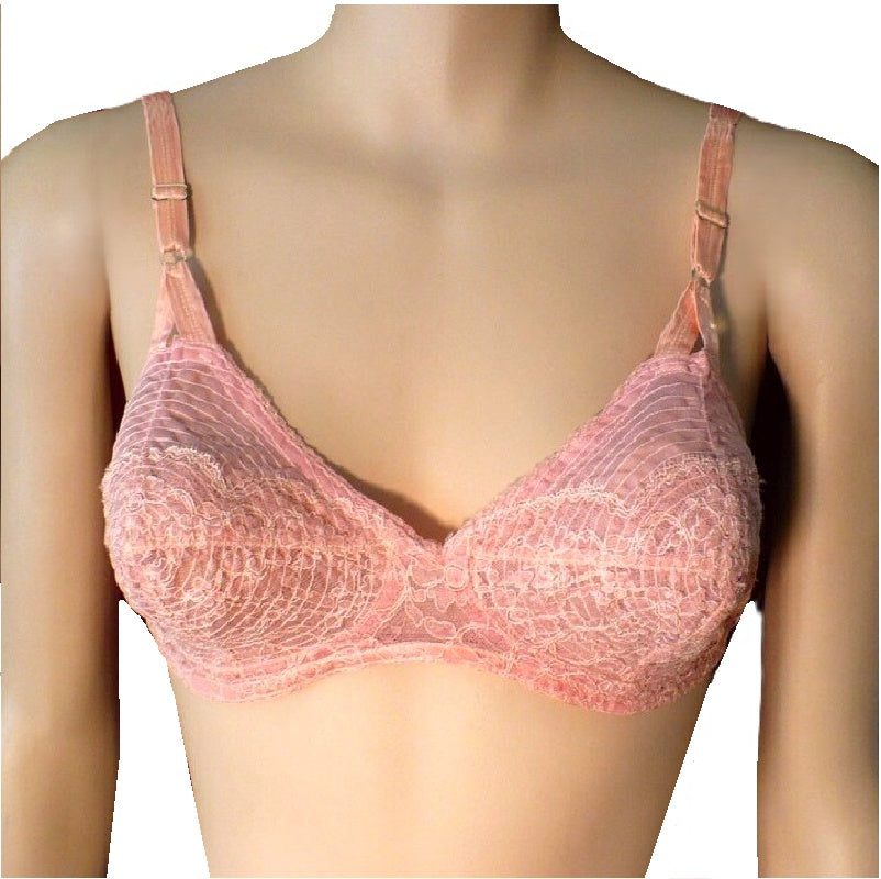 1960s Vintage Circle Stitch Bullet Bra in Pink Lace.