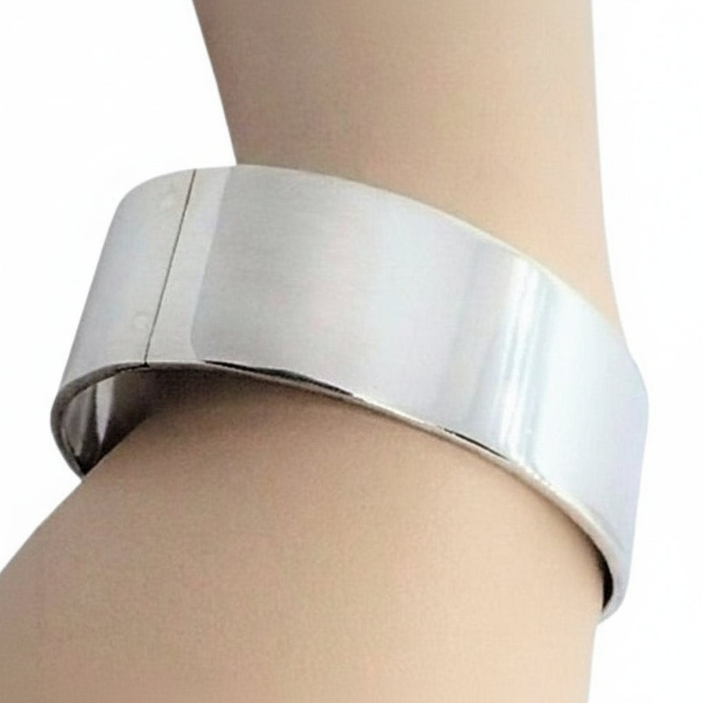 1970s Vintage Silver J. Rivier Oval Bangle Bracelet