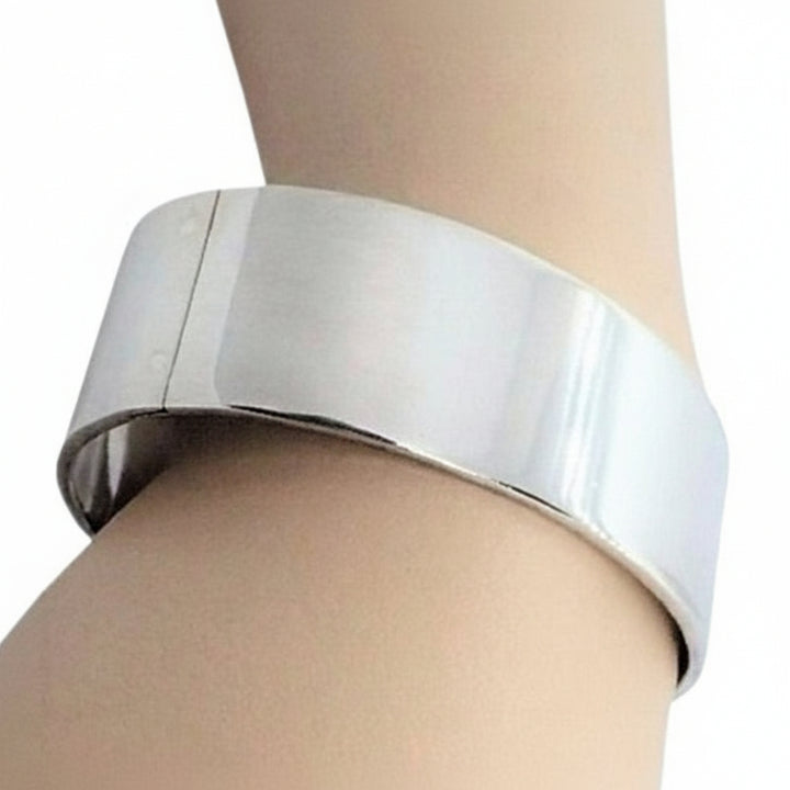 1970s Vintage Silver J. Rivier Oval Bangle Bracelet