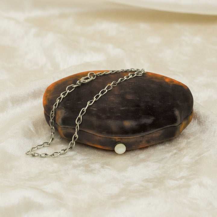 1940s Vintage Slender Siam Silver Chain Bracelet displayed on velvet case.