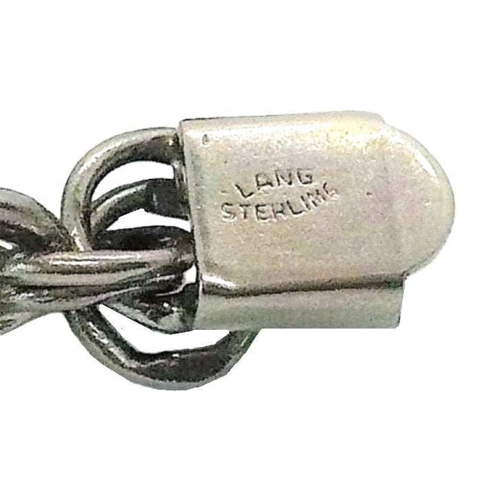 1950 Sterling  silver double link charm chain Lang Bracelet hallmark.