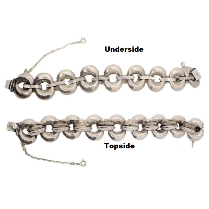 Bracelet shown from top and underside on a white background