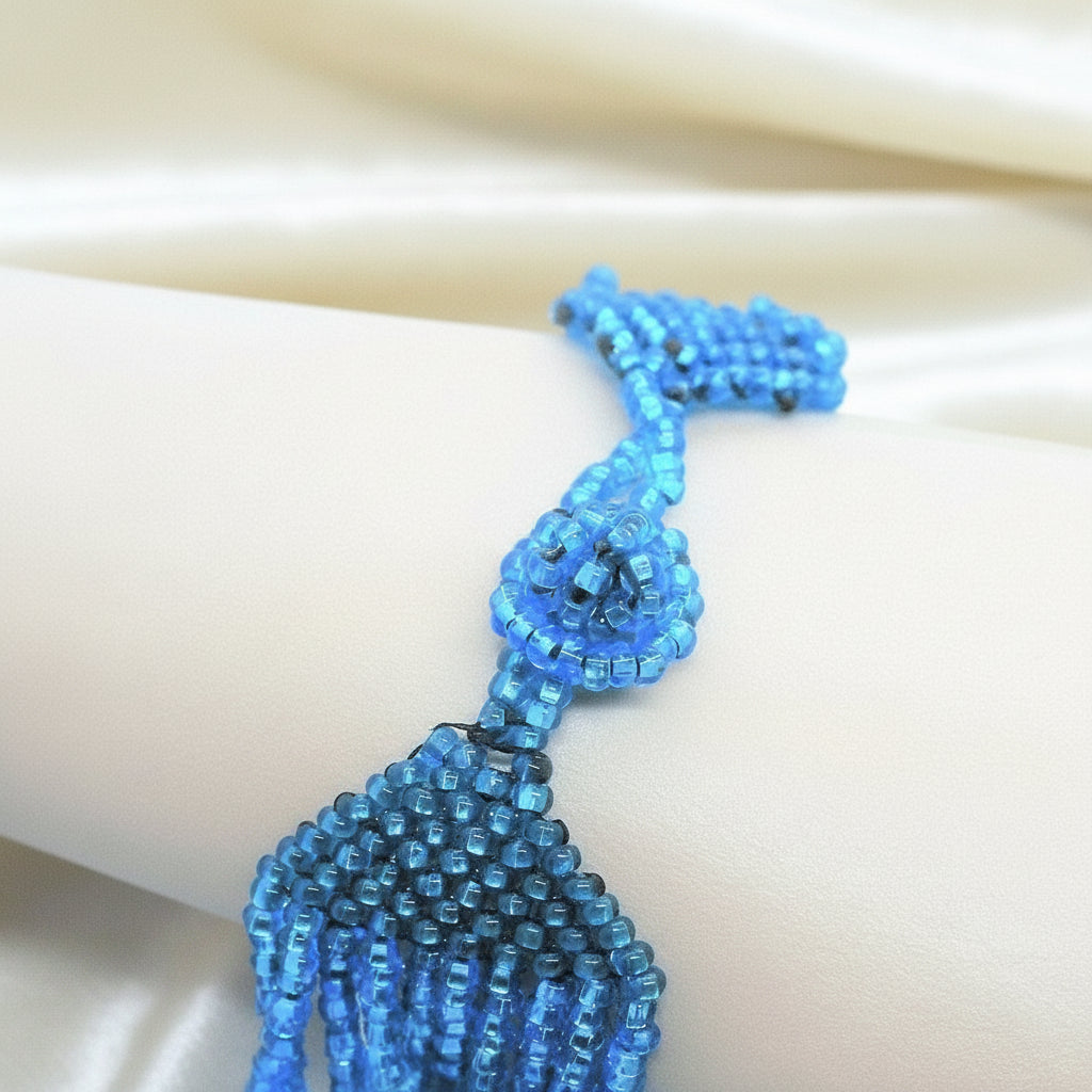 1960 Mermaid Blue Beaded Bracelet clasp.