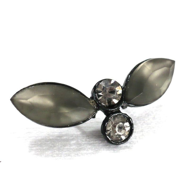 Victorian Glass and Japanned Metal Millinery Sewing Brad Ornament Stud.