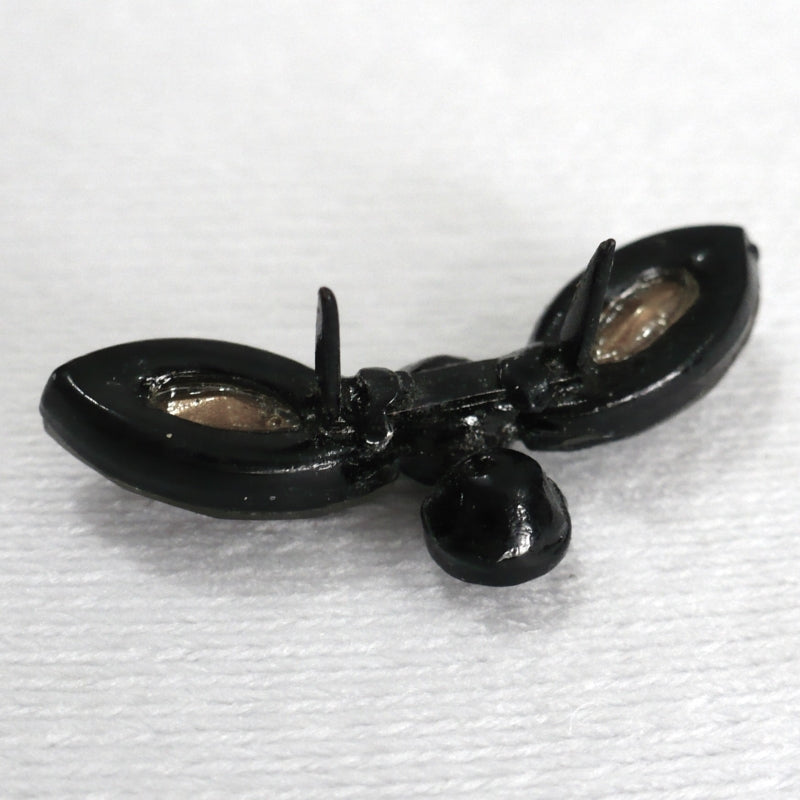 Victorian Glass and Japanned Metal Millinery Sewing Brad Ornament Stud.