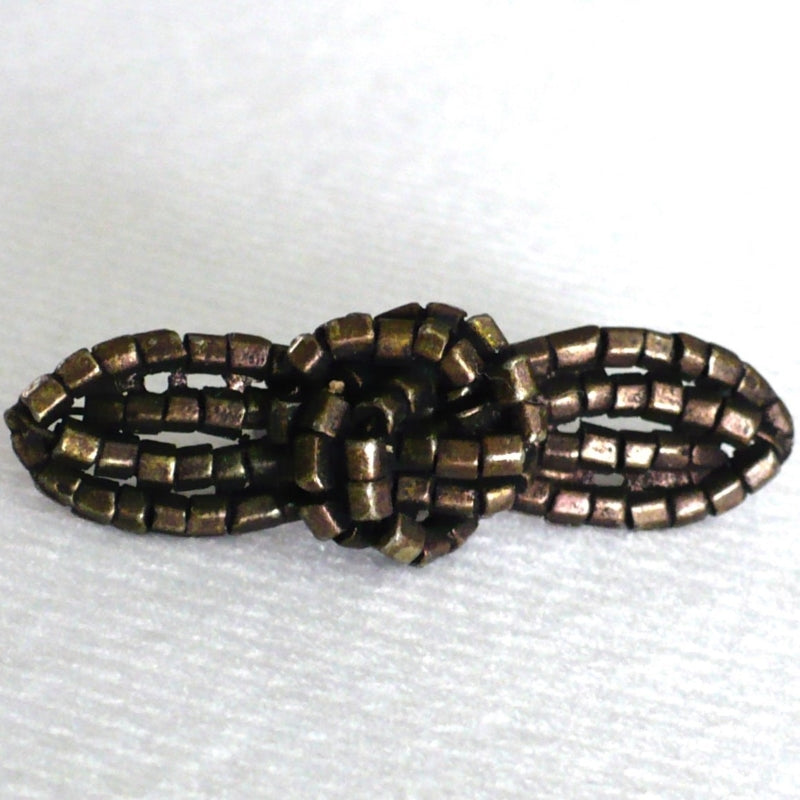 Edwardian Bronze Beadlook Millinery Sewing Brad Bar Ornament.