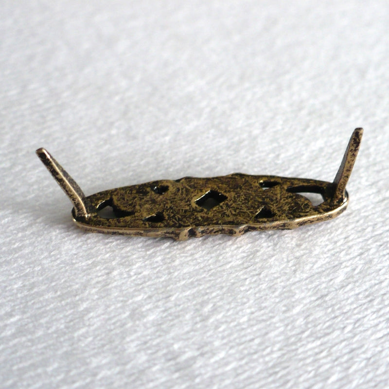 1920s Vintage Floral Gold-Tone Brad Bar Ornament  Sewing Supply.