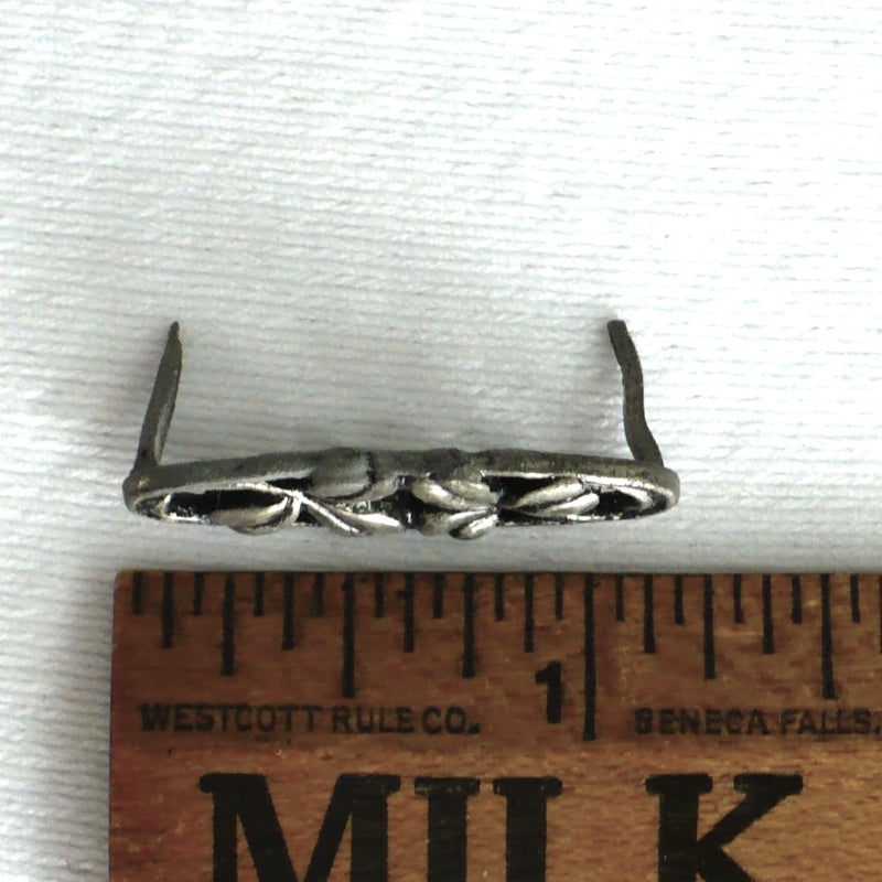 1920s Vintage Openwork Silver-Tone Brad Bar Ornament Sewing Supply.
