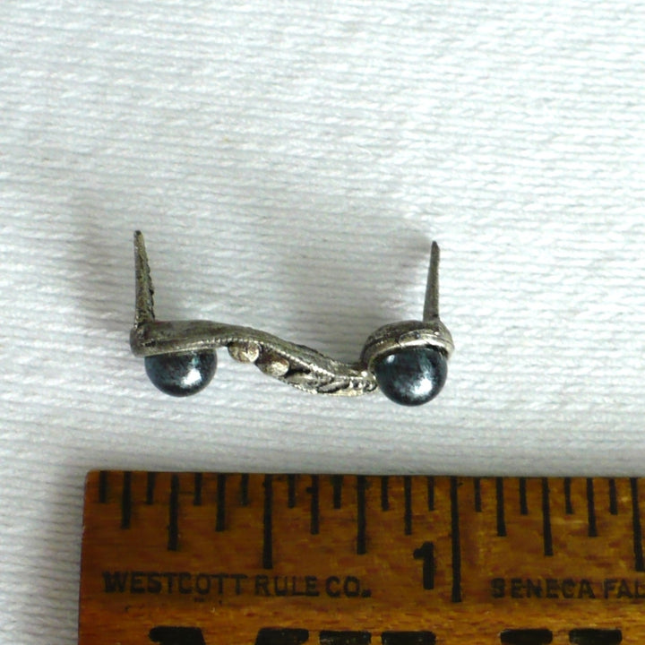 1920s Black Amethyst Pearl Millinery Sewing Brad Bar Ornament