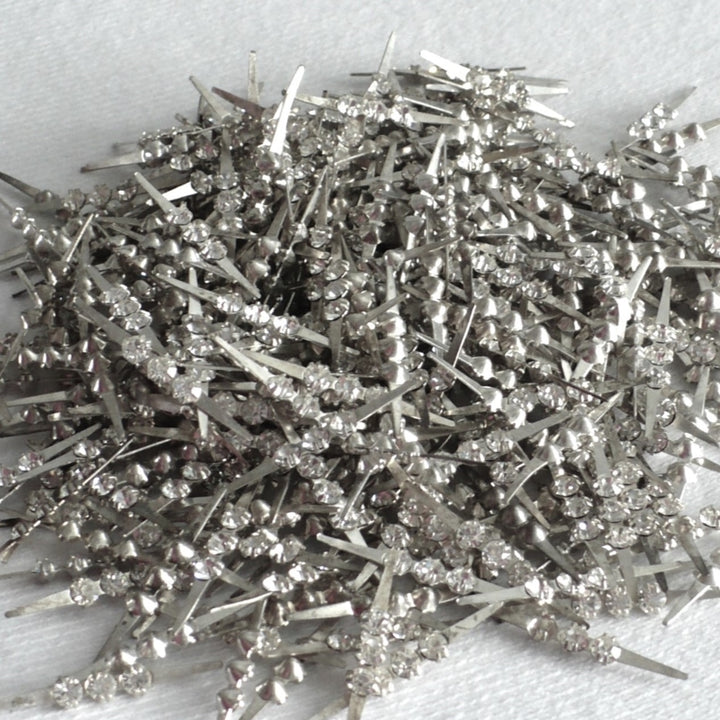 1940s Vintage Crystal Rhinestone Sewing Brads Studs.