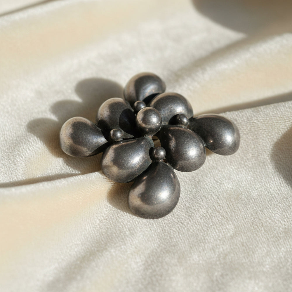 1950s Silver Modernist Brooch Industria Argentina.