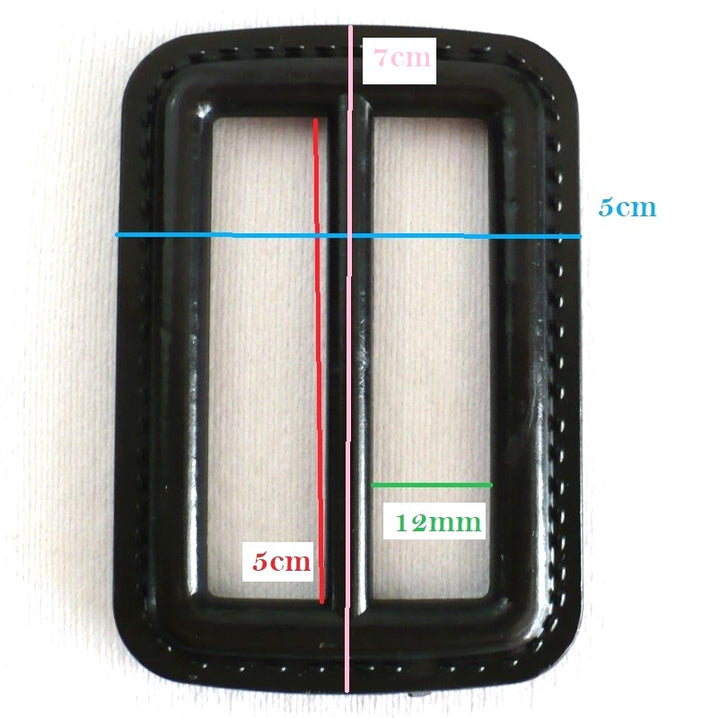 1980s Black topstitch Slide Buckle Fits 5cm Insertion.