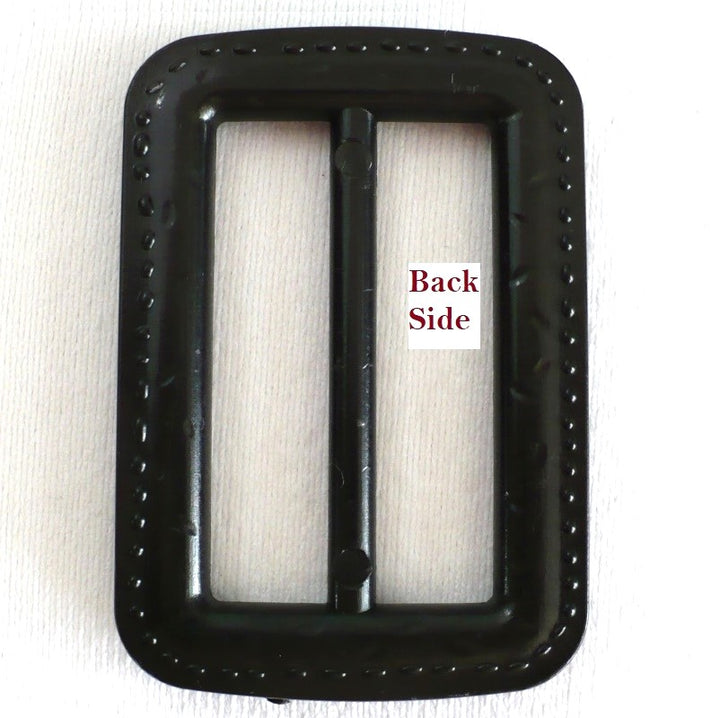 1980s Black topstitch Slide Buckle Fits 5cm Insertion.