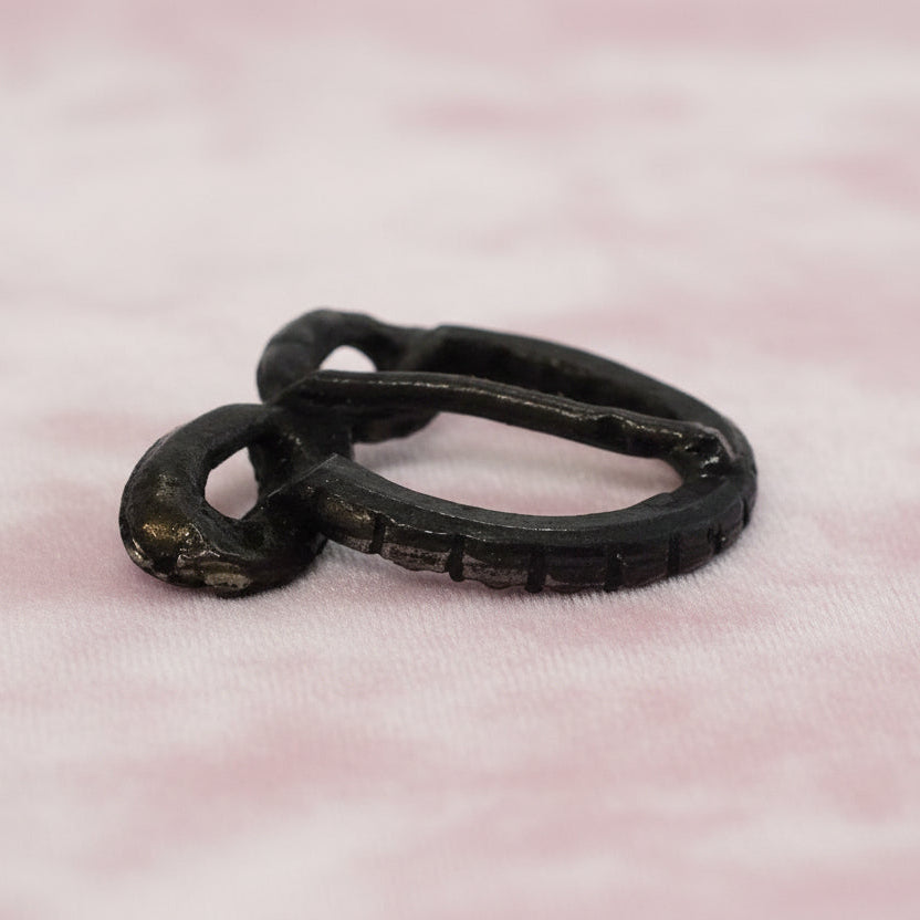 1890s Victorian Japanned Paste Bow Buckles