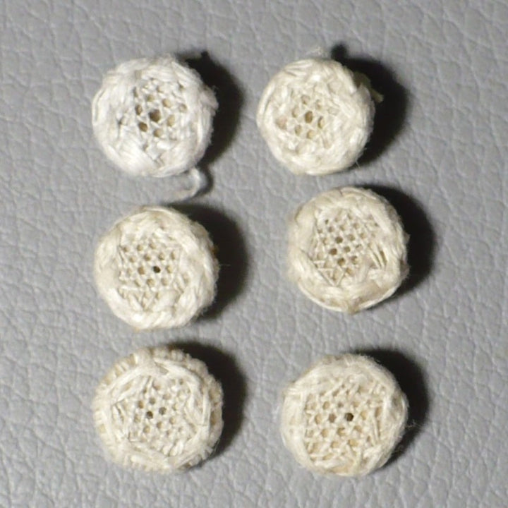 13L 1800s White Casting Dorset Buttons 5/16 Inches Set of 6