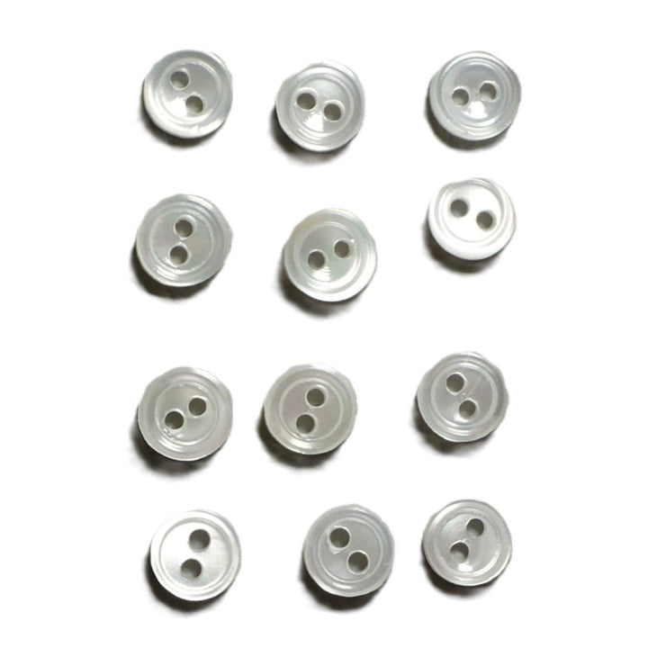 7L Two Hole Flat Pearl Shell Diminutive Buttons