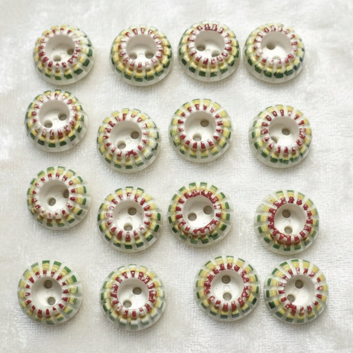 20L Set of Sixteen Colorful Ball Plastic Buttons, 1/2".
