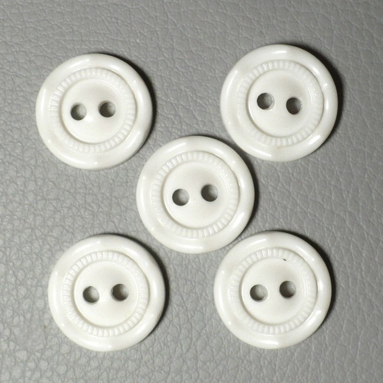 24L White Celluloid Two Hole Buttons