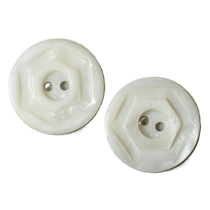 30L White Glass Two Hole Buttons