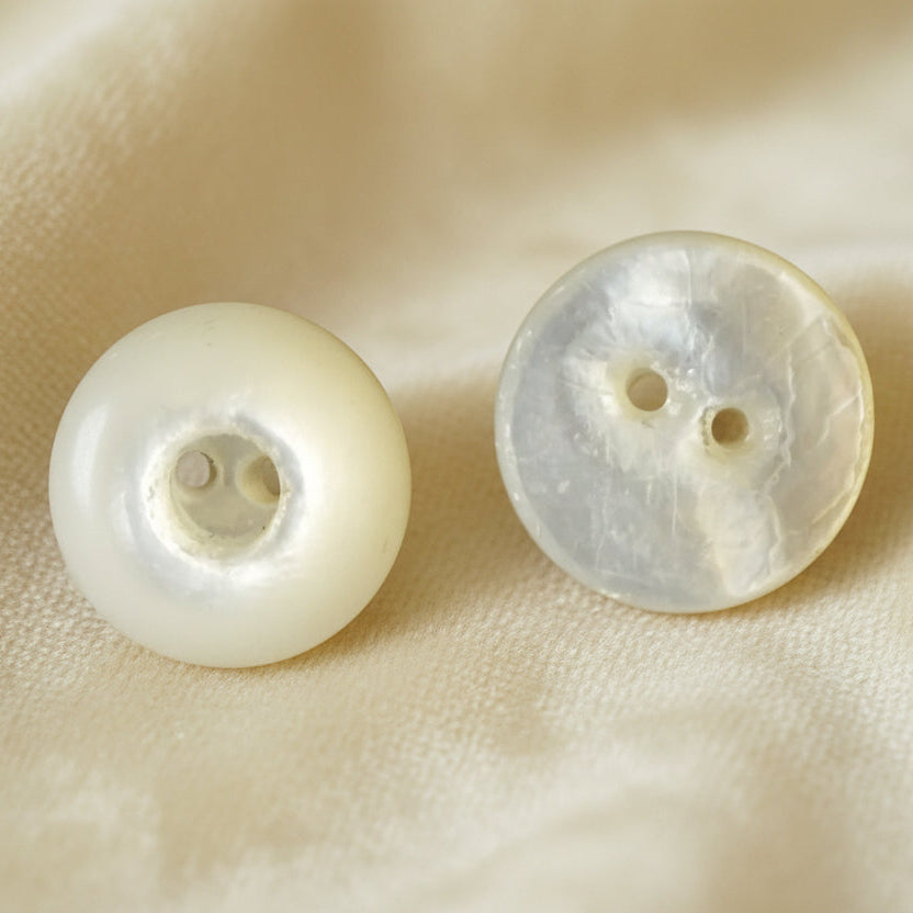 Showing only one front view, and one back view 12L  Pearl Shell Dimi Buttons, 19/64".