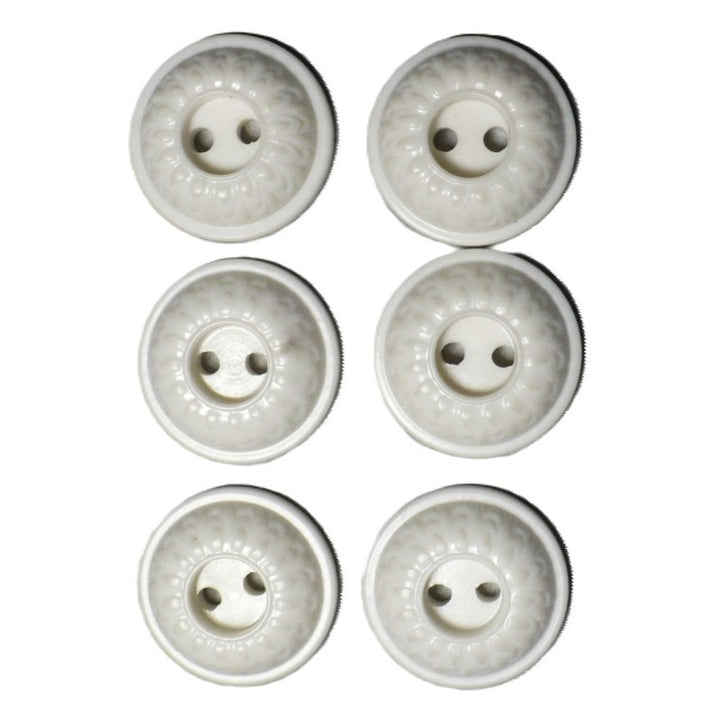 23L White Celluloid Two Hole Buttons