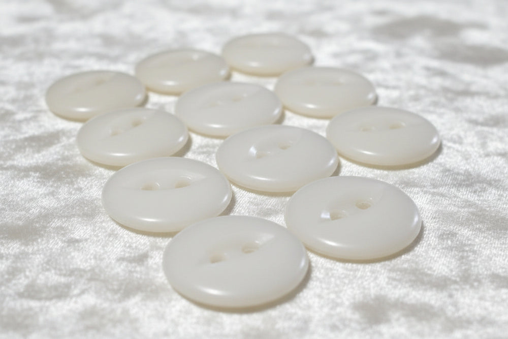 22L Set of Twelve Plastic US Navy White Pants Buttons For Fly 9/16"