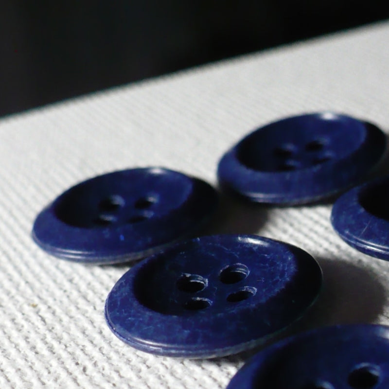 22L Blue Four Hole Casein Buttons