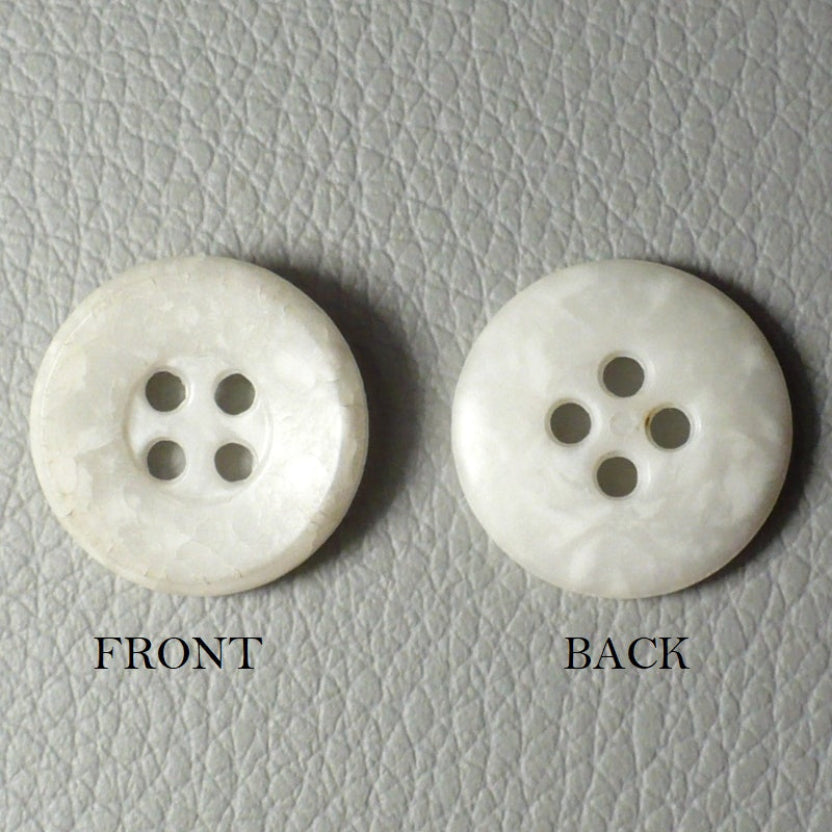 22L Set of 23 Four-Hole Speckled Casein White Buttons.