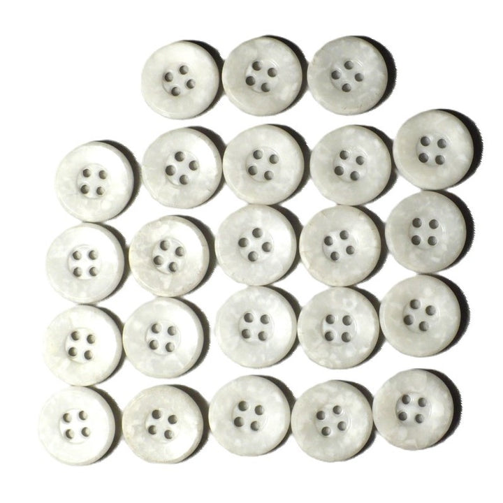 22L Speckled White Four Hole Buttons